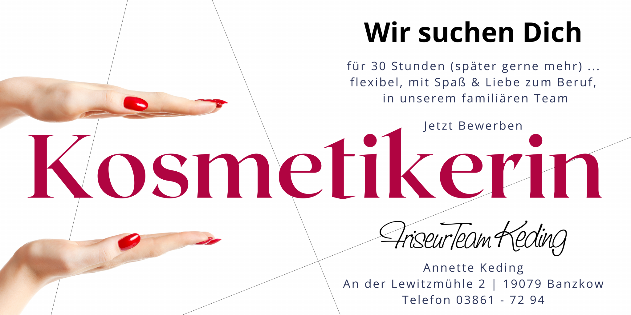 Kosmetikerin gesucht! Friseurteam Keding